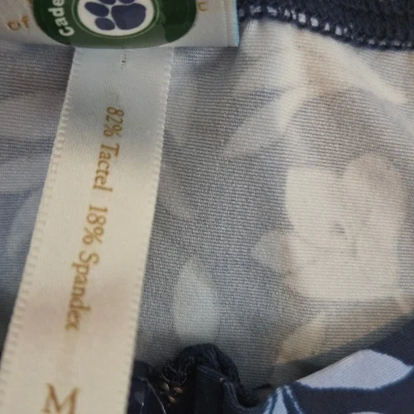 Draper James x Helen Jon Womens Navy Blue Floral Full Zip Rash Guard Swim Top M - Picture 5 of 8